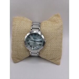 Geneva Women's Silver Tone Quartz Watch White Roman Numeral Dial Floating Crysta